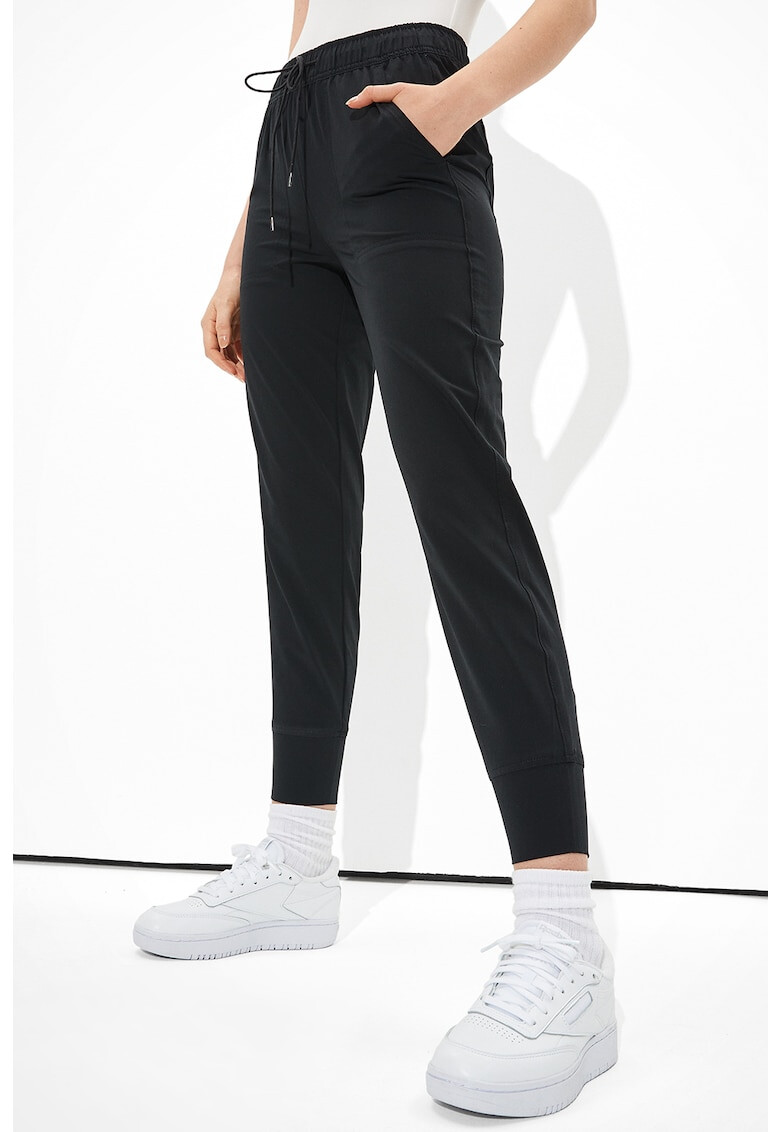 American Eagle Pantaloni sport cu talie inalta si cu snur in talie - Pled.ro