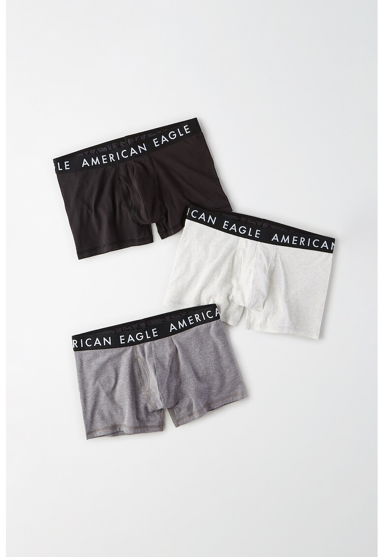 American Eagle Set de boxeri cu banda logo in talie - 3 perechi - Pled.ro