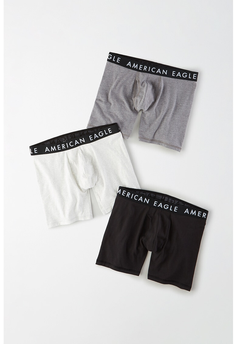 American Eagle Set de boxeri cu banda logo in talie - 3 perechi - Pled.ro