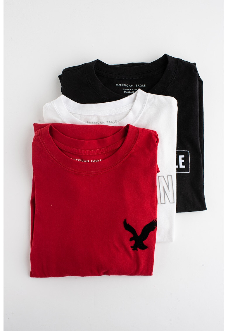 American Eagle Set de tricouri cu imprimeu logo - 3 piese - Pled.ro