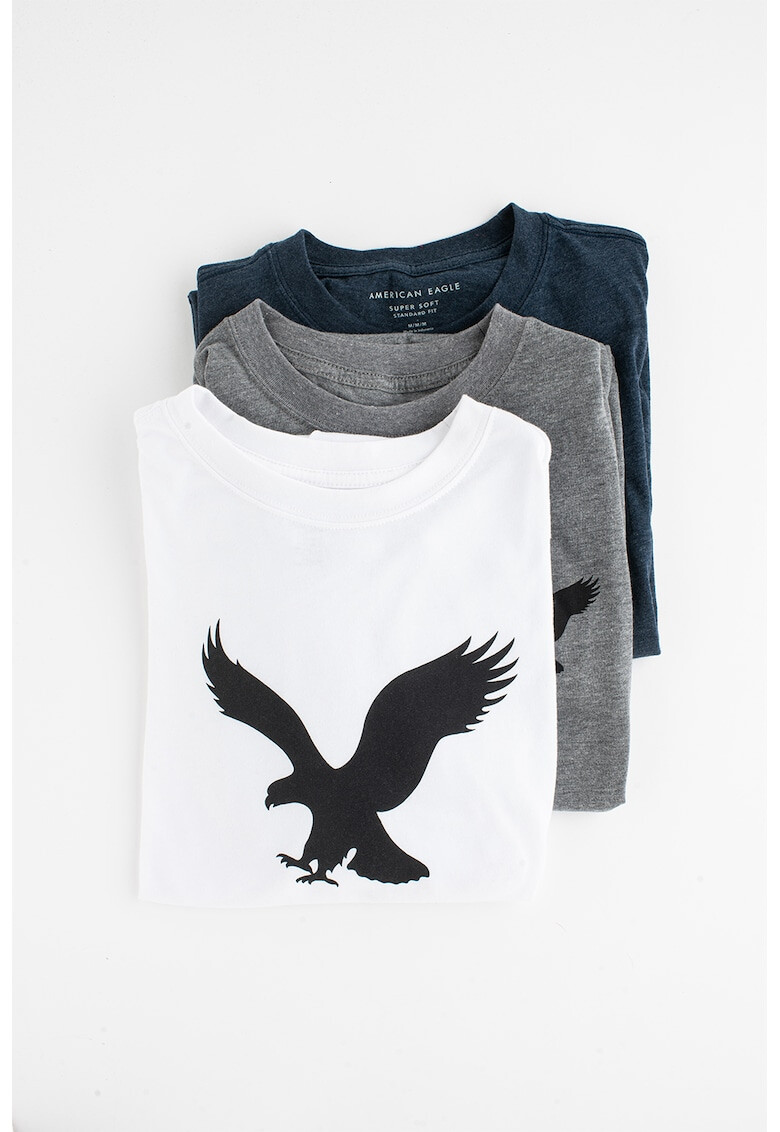 American Eagle Set de tricouri cu imprimeu logo - 3 piese - Pled.ro