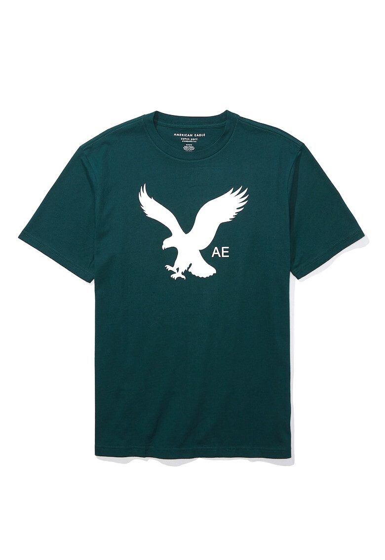 American Eagle Tricou cu decolteu la baza gatului si imprimeu logo - Pled.ro