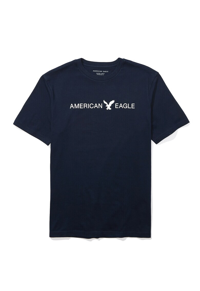 American Eagle Tricou cu decolteu la baza gatului si imprimeu logo - Pled.ro