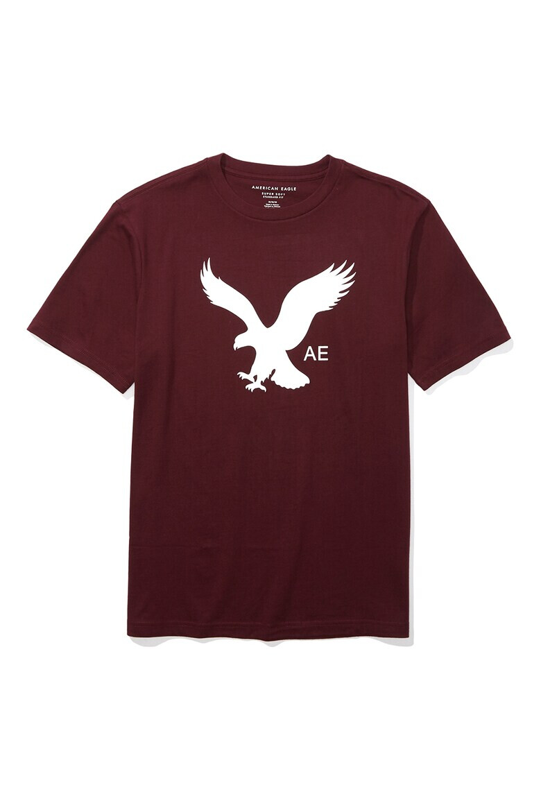 American Eagle Tricou cu decolteu la baza gatului si imprimeu logo - Pled.ro