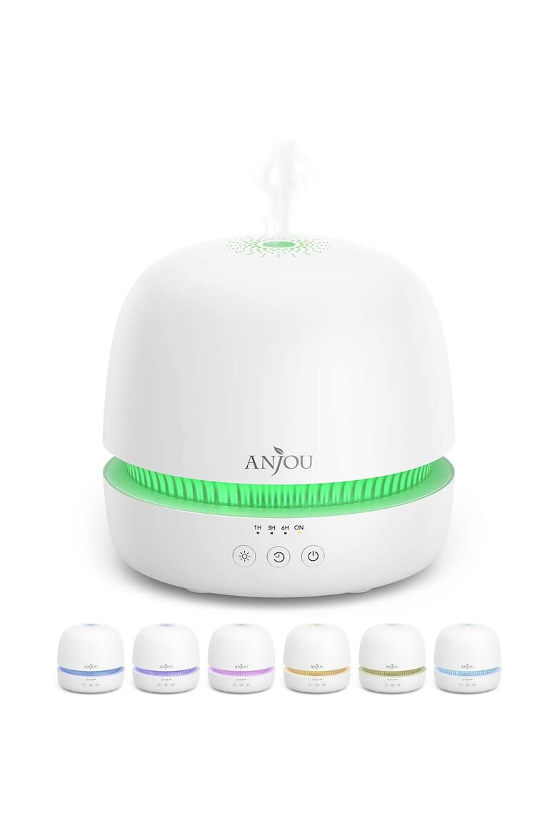 Anjou Difuzor Aromaterapie AJ-ADA019 300ml LED 7 culori BPA free oprire automata - Pled.ro