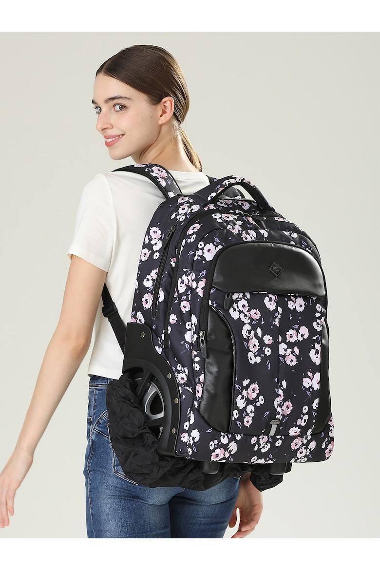 Aoking Rucsac-troler unisex cu imprimeu floral - Pled.ro