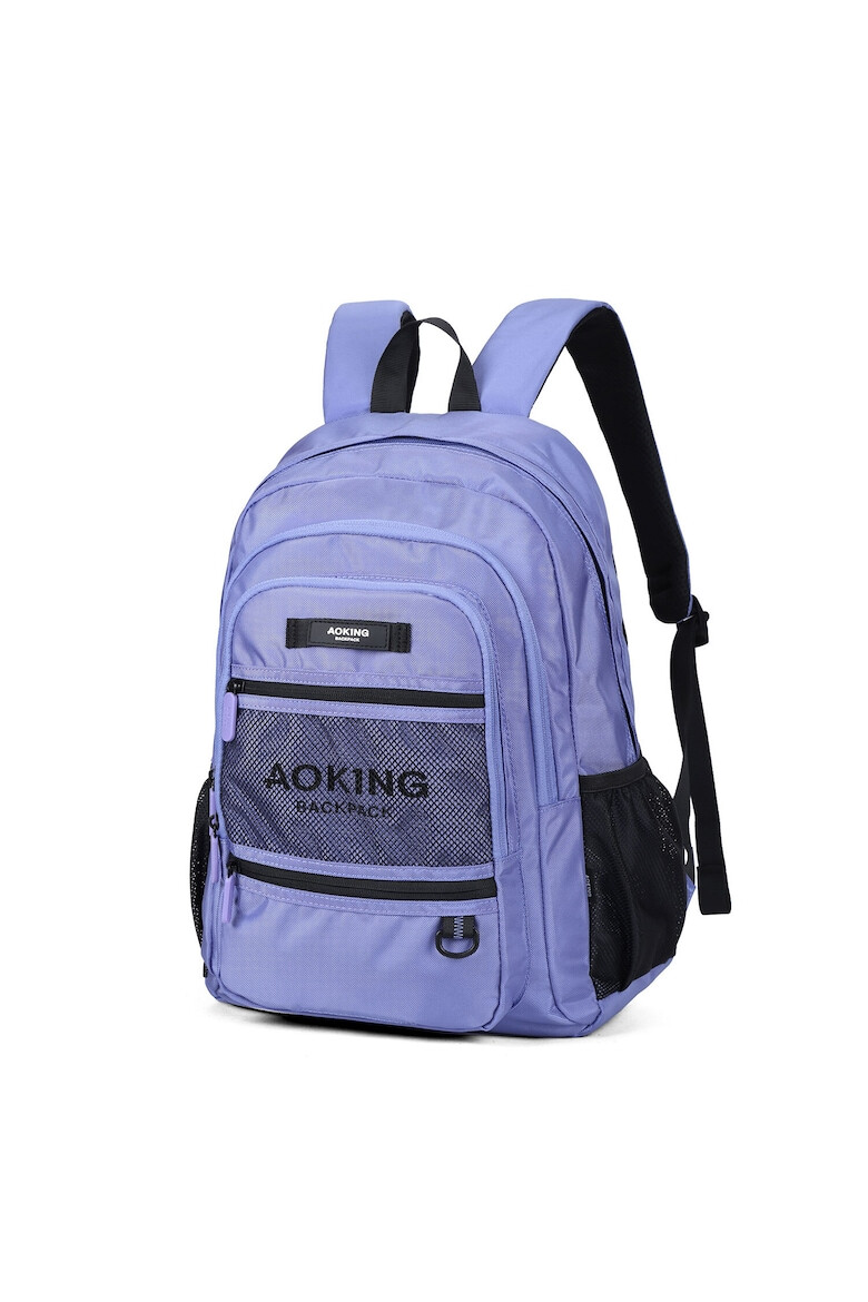 Aoking Rucsac unisex din material textil cu buzunare cu fermoar - Pled.ro