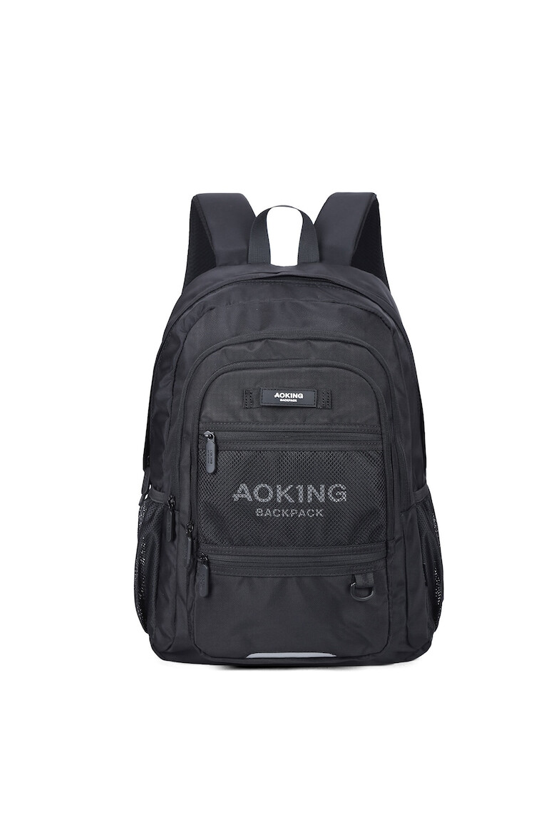 Aoking Rucsac unisex din material textil cu buzunare cu fermoar - Pled.ro