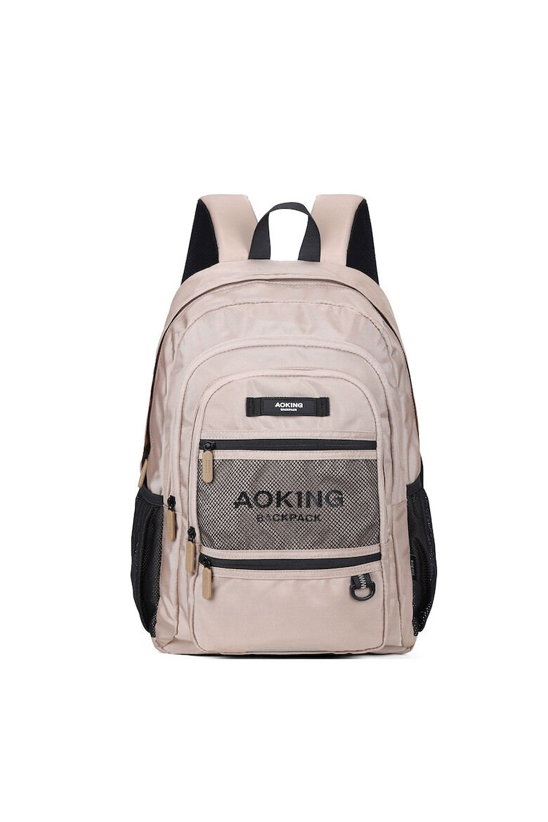 Aoking Rucsac unisex din material textil cu buzunare cu fermoar - Pled.ro