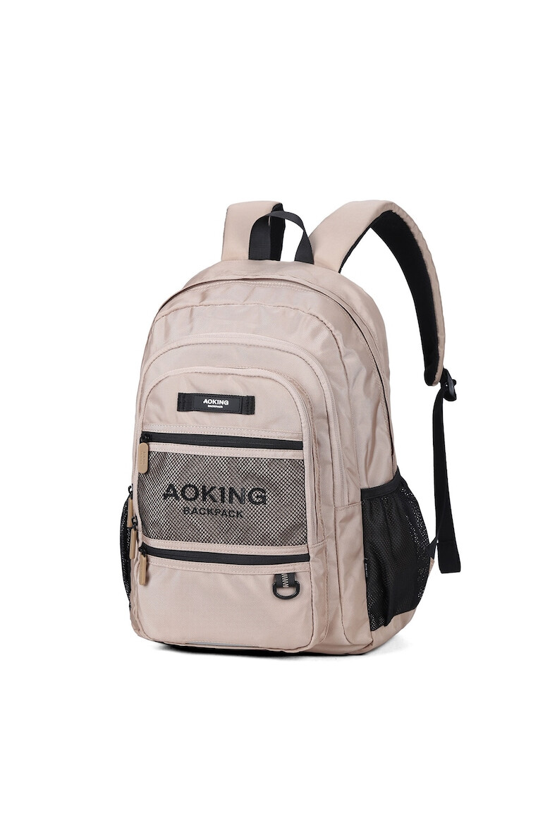 Aoking Rucsac unisex din material textil cu buzunare cu fermoar - Pled.ro