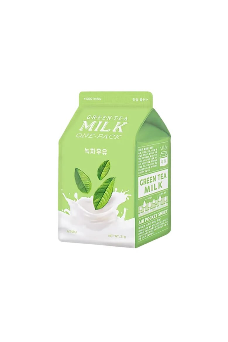 A'Pieu Masca de fata cu extract de ceai verde Green Tea Milk One-Pack 21g - Pled.ro