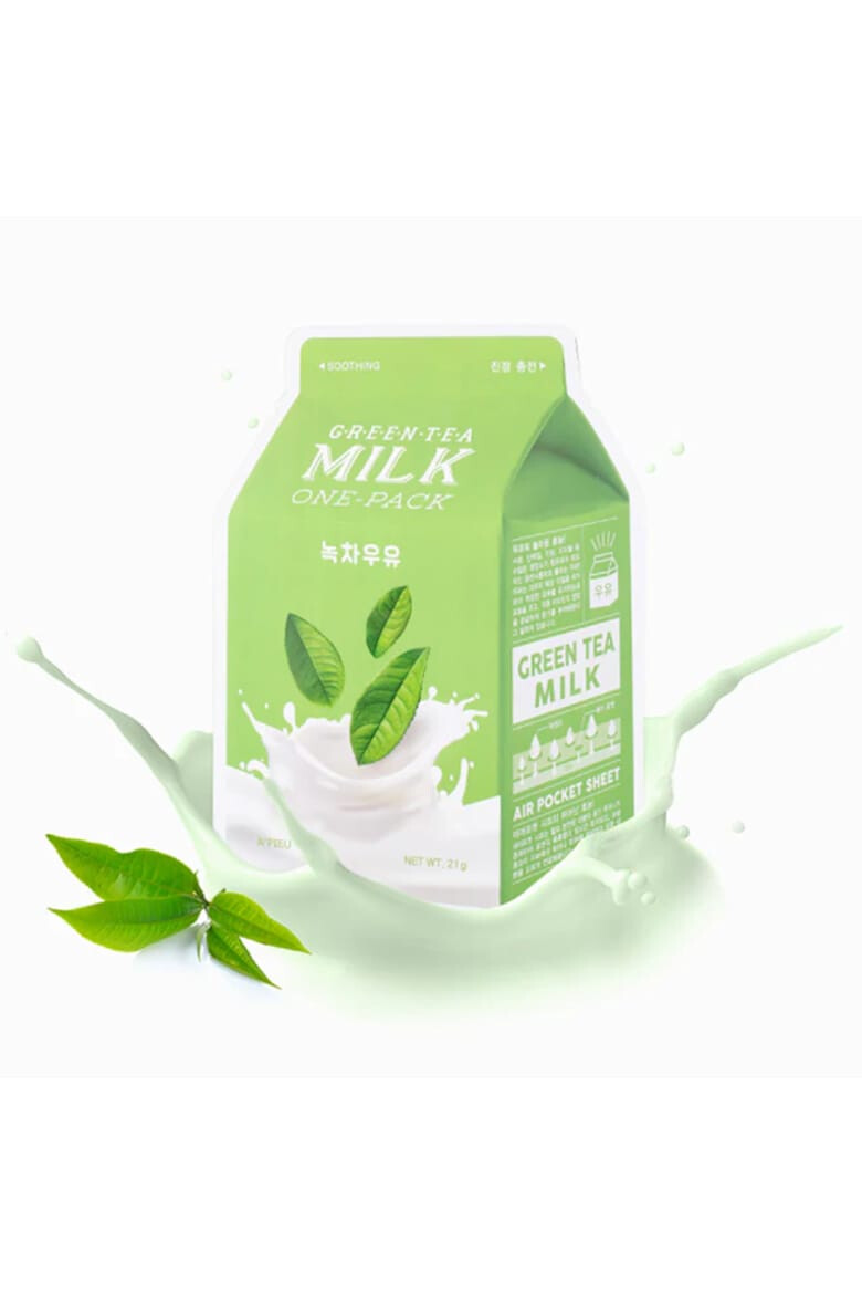 A'Pieu Masca de fata cu extract de ceai verde Green Tea Milk One-Pack 21g - Pled.ro