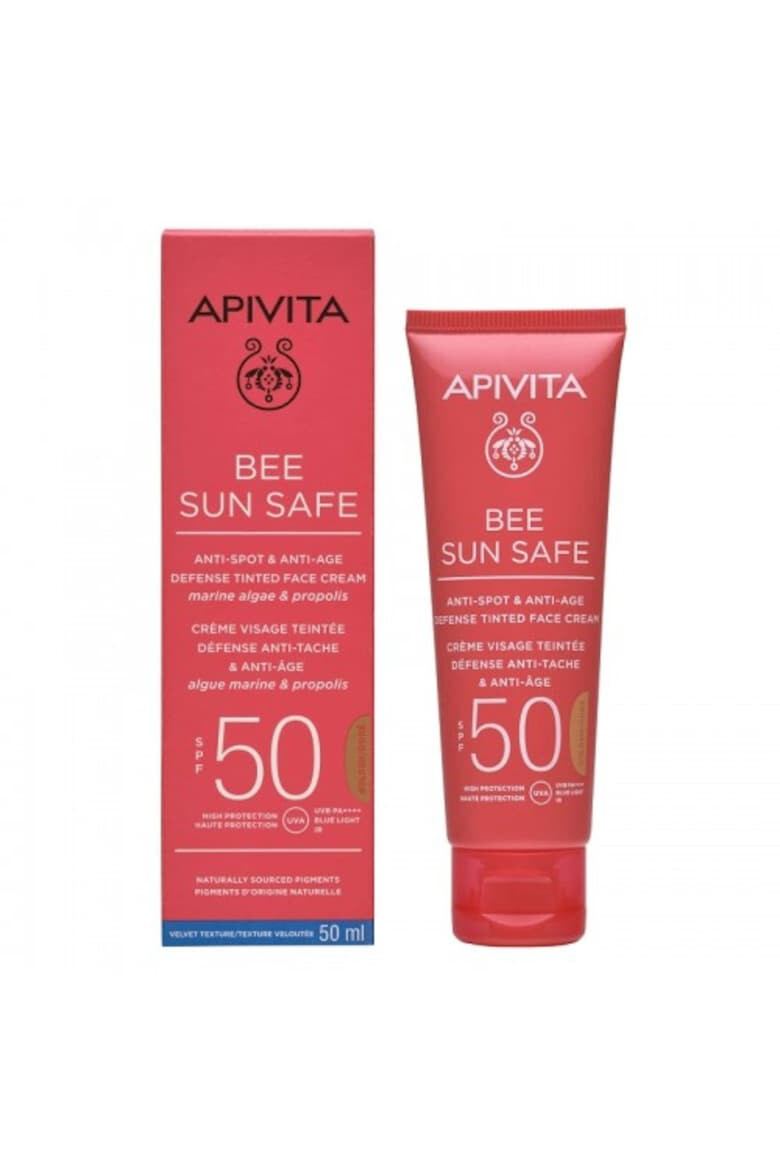 Apivita Crema coloranta gold cu actiune anti-pete si anti-imbatranire cu protectie solara SPF50 Bee Sun Safe 50 ml - Pled.ro