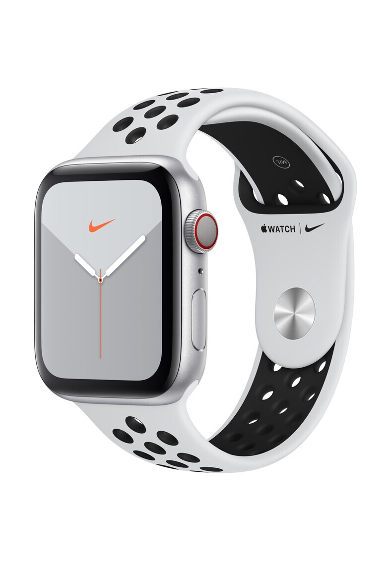 Apple Watch Nike 5 GPS Cellular Carcasa Silver Aluminium 44mm Pure Platinum/Black Nike Sport Band - S/M & M/L - Pled.ro