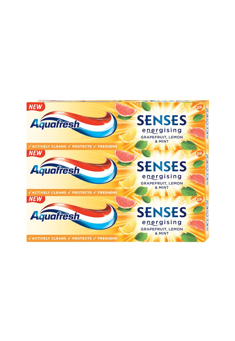 Aquafresh Pachet Promo: 3 x Pasta de dinti Senses Grapefruit 75 ml - Pled.ro