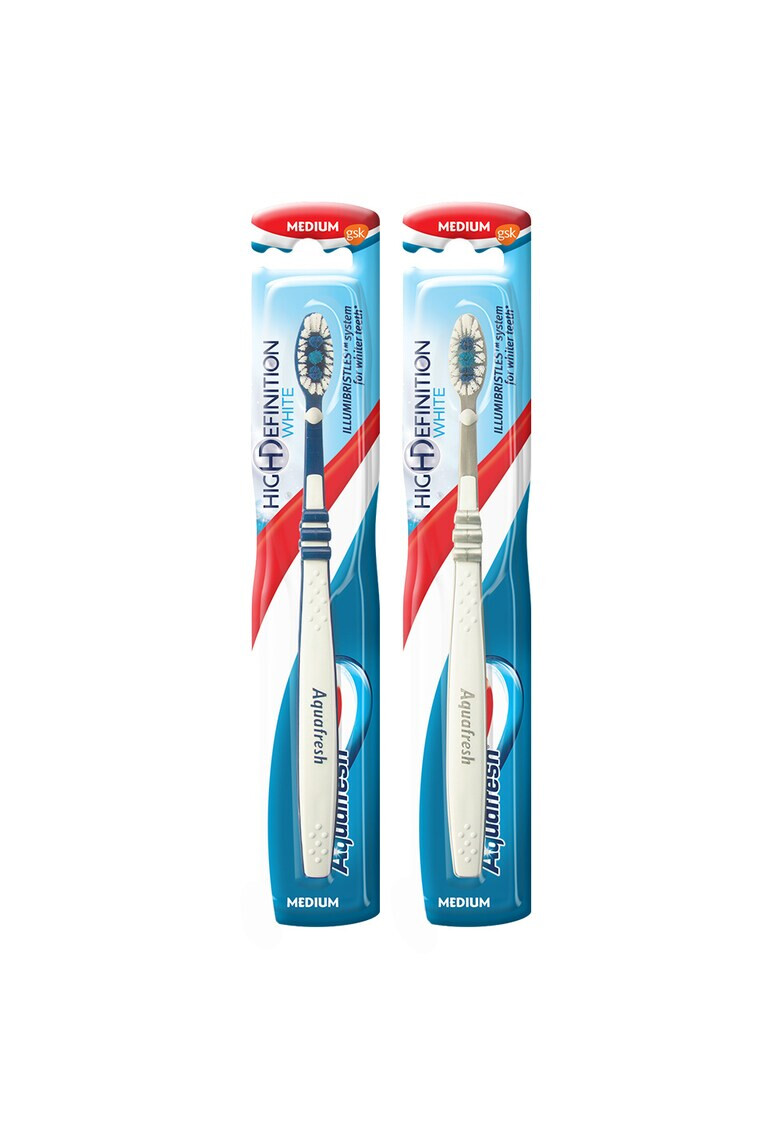 Aquafresh Pachet promo High Definition White: Periuta de dinti Medium X 2 - Pled.ro