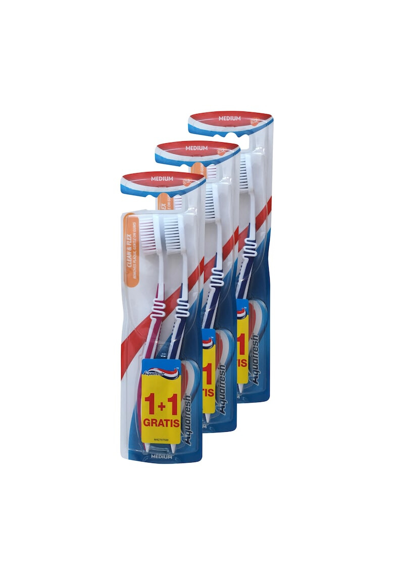 Aquafresh Periuta de dinti Clean&Flex Twin 3 buc - Pled.ro