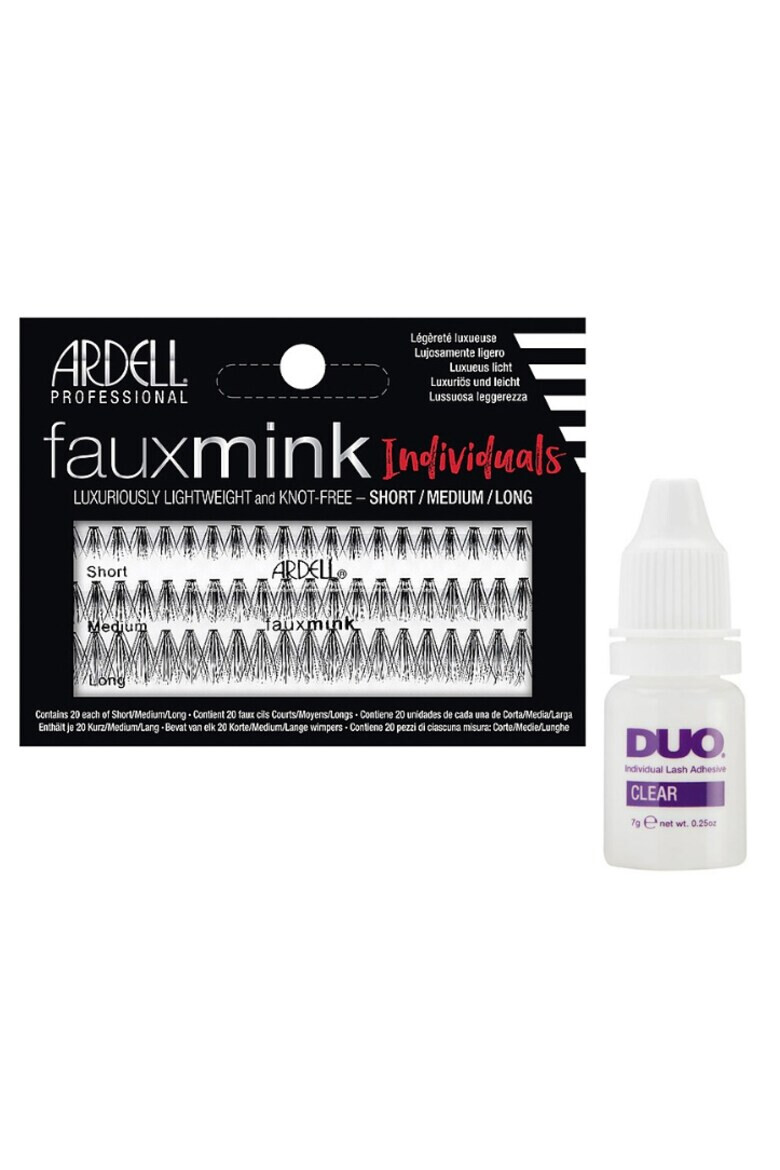 Ardell Pachet : Gene False Faux Mink Individuals Combo Pack si Adeziv Gene False Duo Individual Clear 7 g - Pled.ro