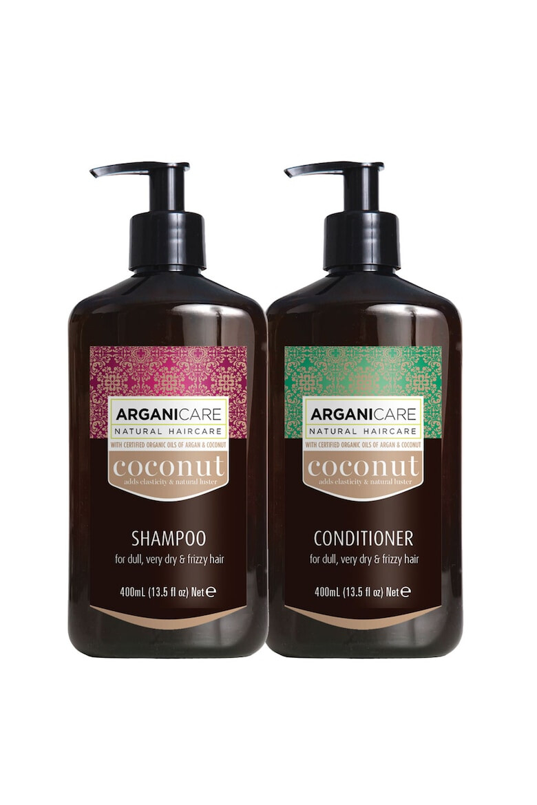 Arganicare Set Sampon & Balsam cu Ulei de Cocos si Ulei de Argan pentru par tern foarte uscat sau frizzy 400 ml x2 - Pled.ro