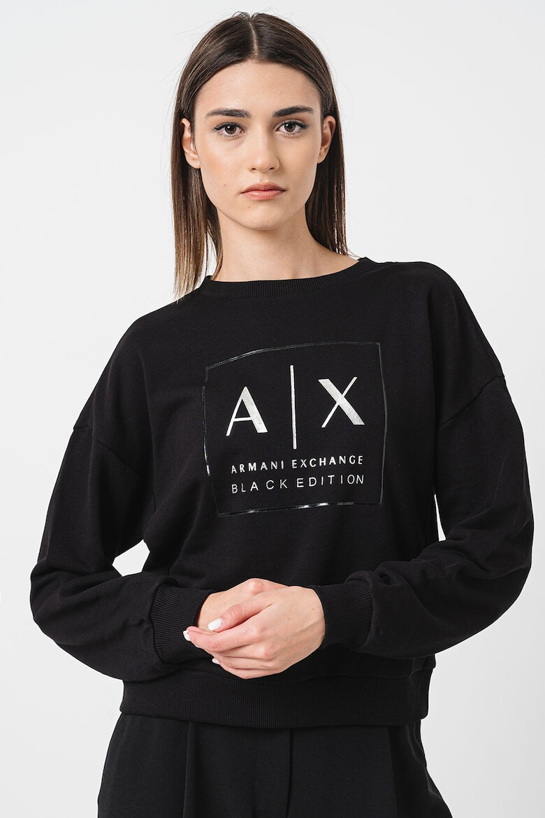 ARMANI EXCHANGE Bluza de trening cu decolteu la baza gatului si logo - Pled.ro