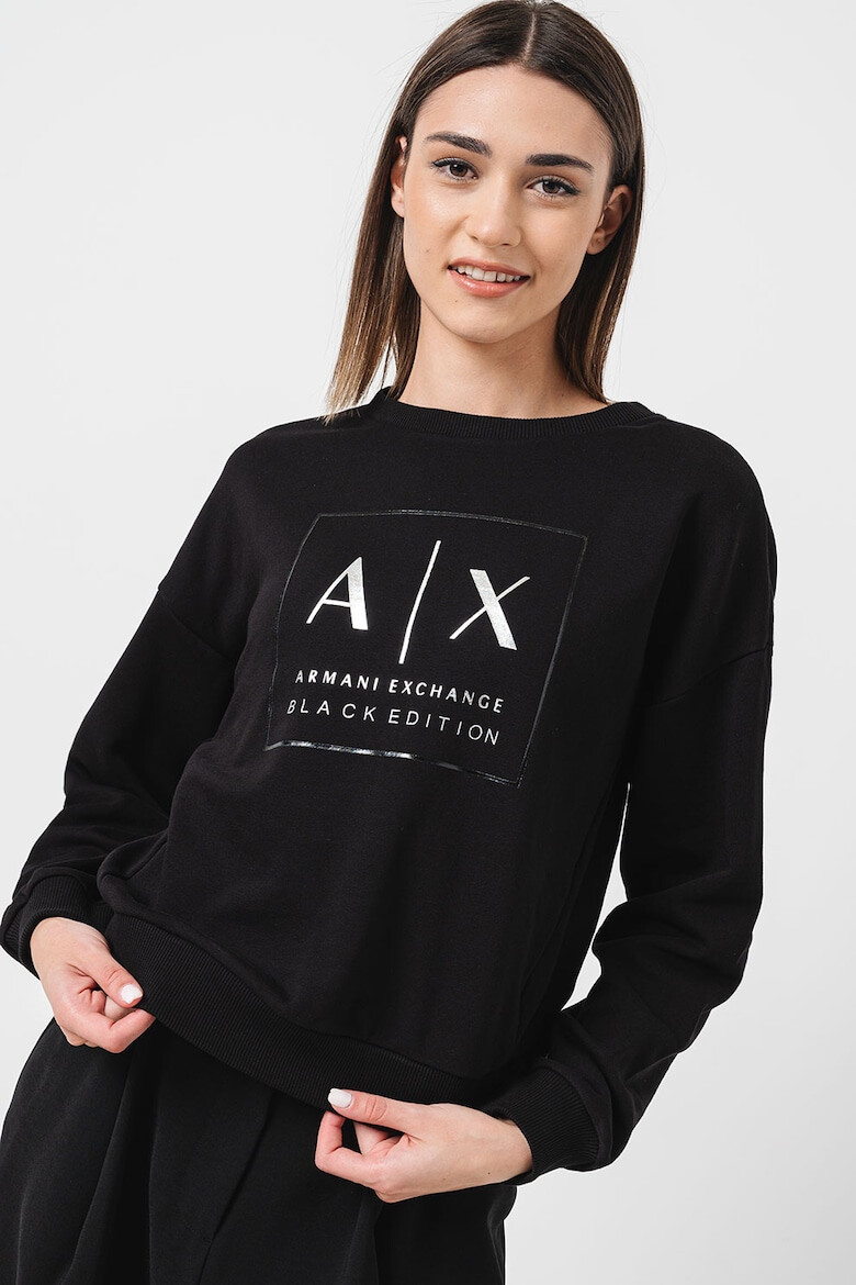 ARMANI EXCHANGE Bluza de trening cu decolteu la baza gatului si logo - Pled.ro