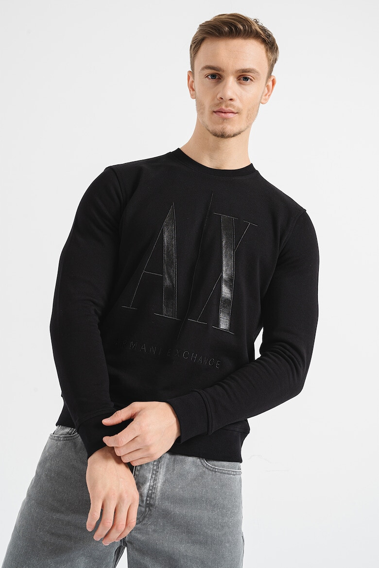 ARMANI EXCHANGE Bluza sport cu logo supradimesionat brodat - Pled.ro