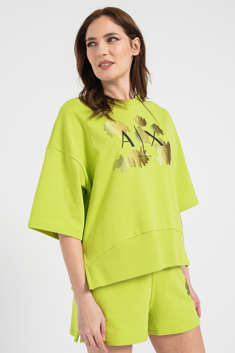 ARMANI EXCHANGE Bluza supradimensionata cu imprimeu logo - Pled.ro