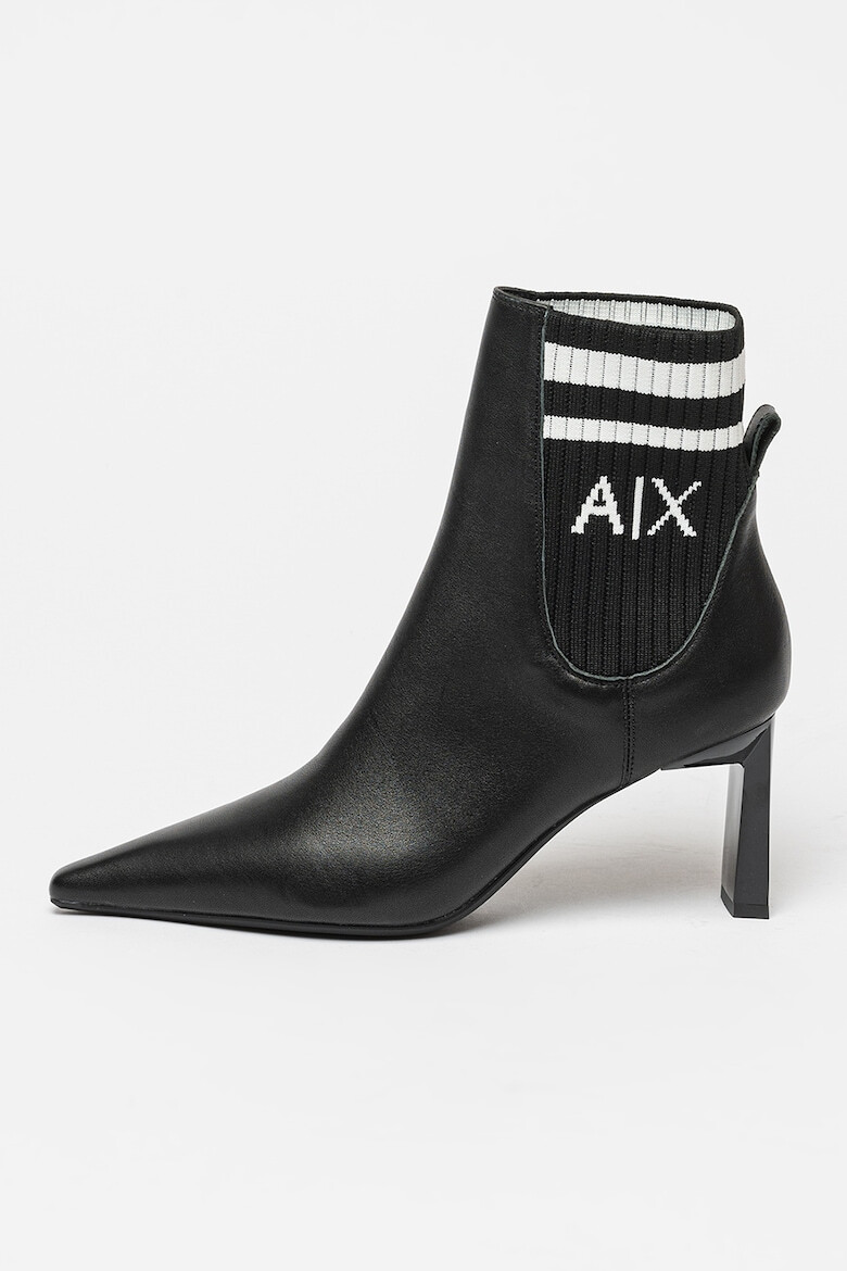 ARMANI EXCHANGE Botine de piele cu insertii striate - Pled.ro