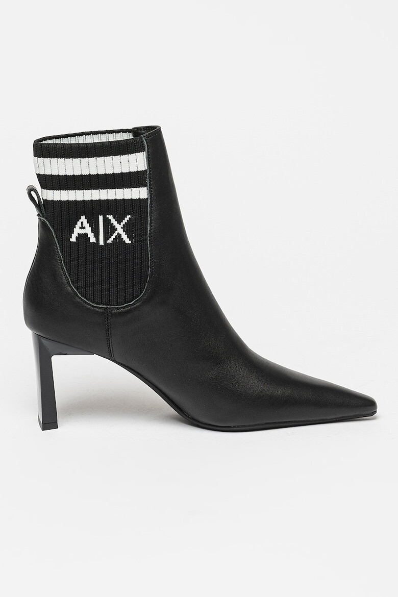 ARMANI EXCHANGE Botine de piele cu insertii striate - Pled.ro