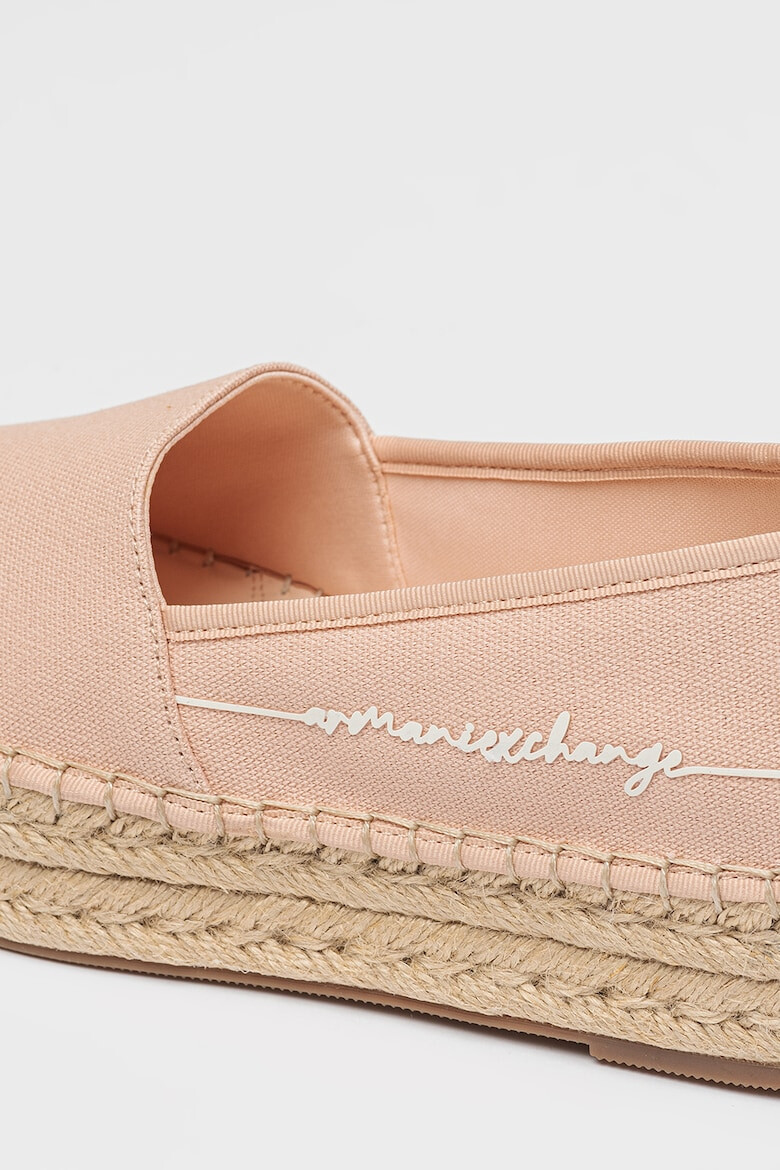 ARMANI EXCHANGE Espadrile flatform de panza cu logo - Pled.ro