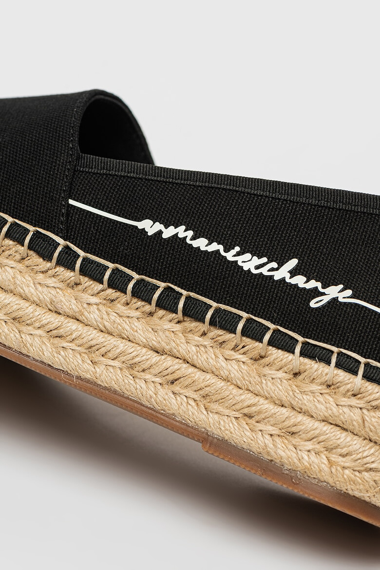 ARMANI EXCHANGE Espadrile flatform de panza cu logo - Pled.ro