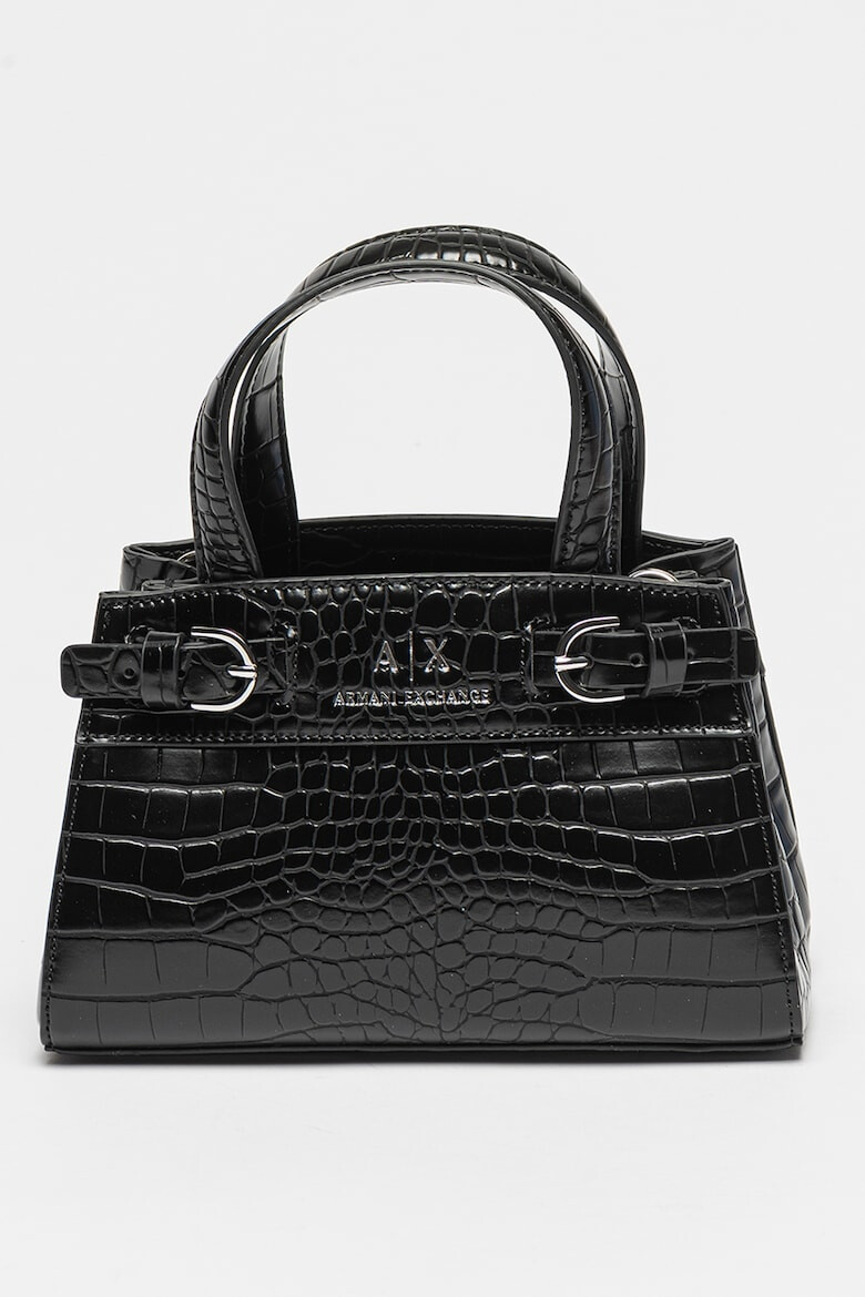 ARMANI EXCHANGE Geanta din piele ecologica cu maner si aspect de piele de crocodil - Pled.ro