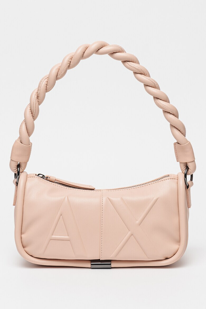 ARMANI EXCHANGE Geanta hobo de piele ecologica cu logo supradimensionat - Pled.ro