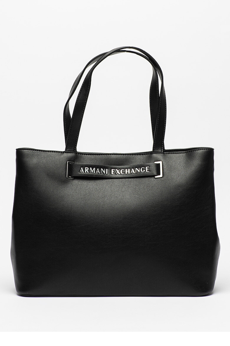 ARMANI EXCHANGE Geanta shopper din piele ecologica cu aplicatie logo - Pled.ro