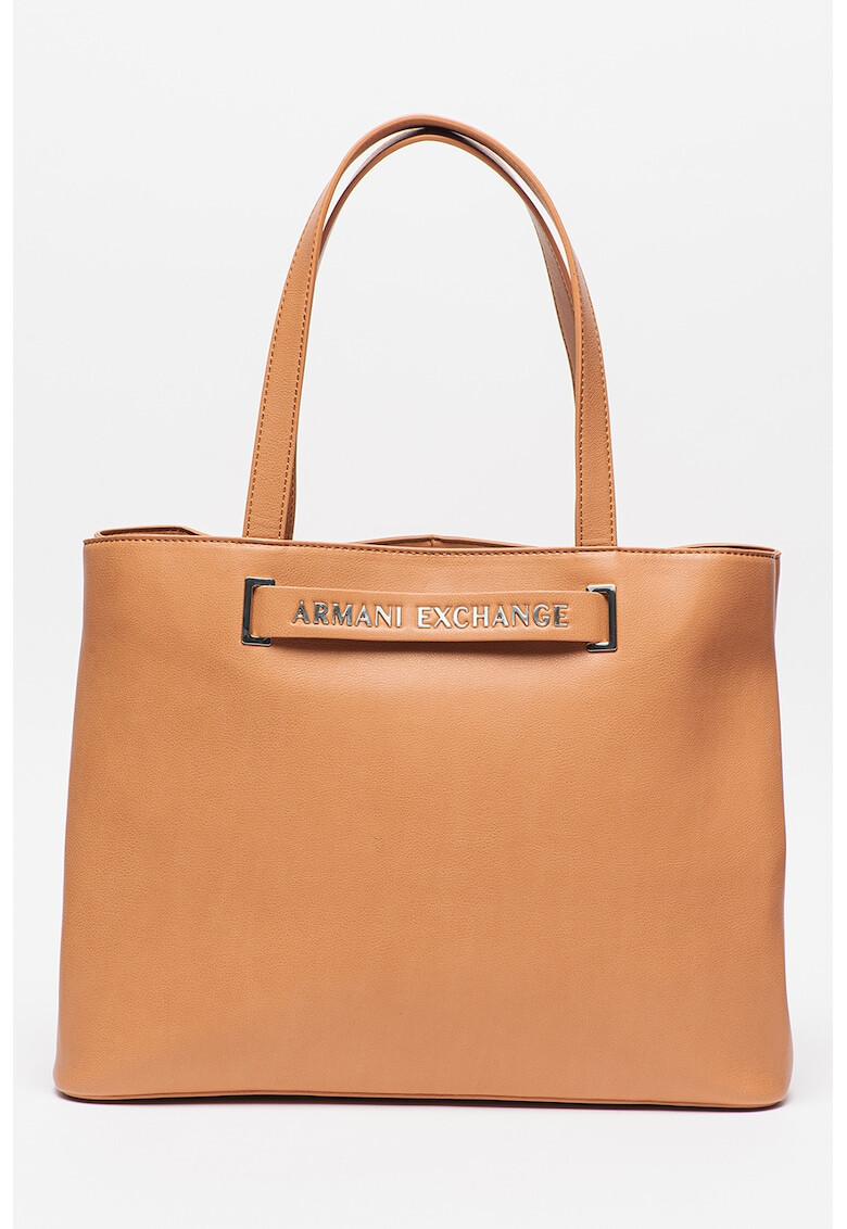 ARMANI EXCHANGE Geanta shopper din piele ecologica cu aplicatie logo - Pled.ro