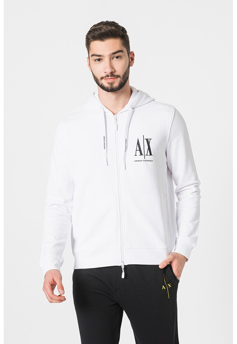 ARMANI EXCHANGE Hanorac cu fermoar si logo brodat - Pled.ro