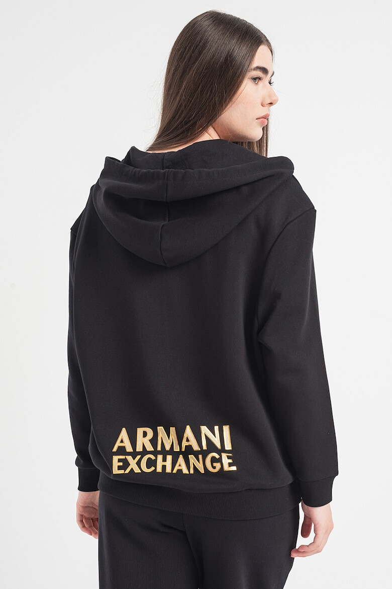 ARMANI EXCHANGE Hanorac cu fermoar si imprimeu logo - Pled.ro