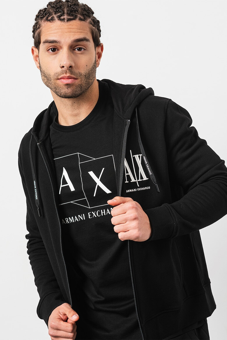 ARMANI EXCHANGE Hanorac din amestec de bumbac cu logo brodat - Pled.ro