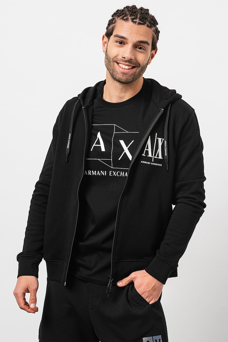 ARMANI EXCHANGE Hanorac din amestec de bumbac cu logo brodat - Pled.ro