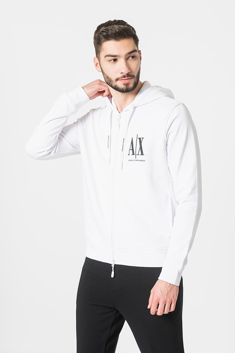 ARMANI EXCHANGE Hanorac din amestec de bumbac cu logo brodat - Pled.ro