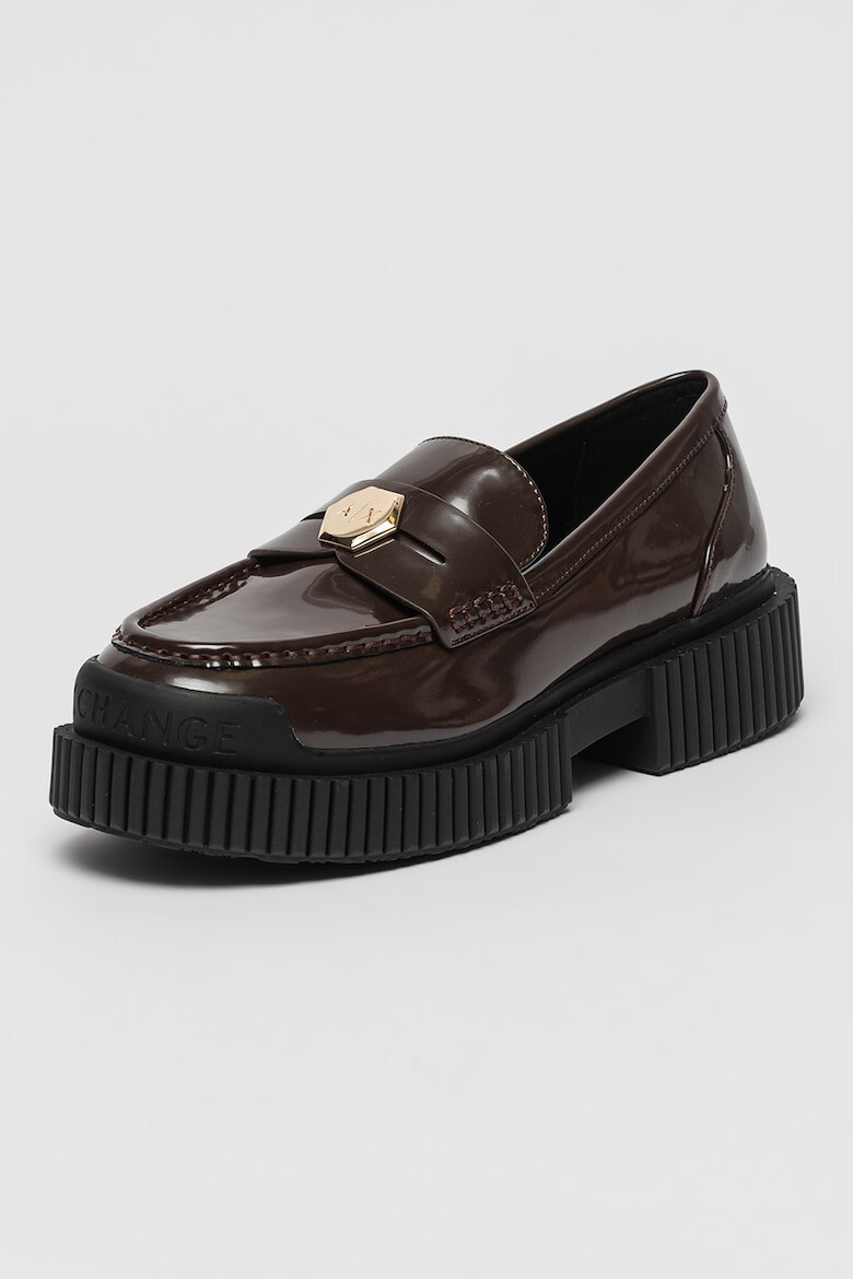 ARMANI EXCHANGE Pantofi loafer de piele lacuita - Pled.ro