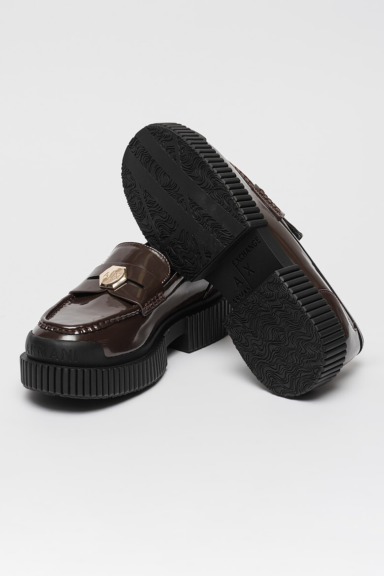 ARMANI EXCHANGE Pantofi loafer de piele lacuita - Pled.ro