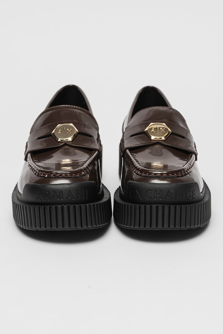 ARMANI EXCHANGE Pantofi loafer de piele lacuita - Pled.ro