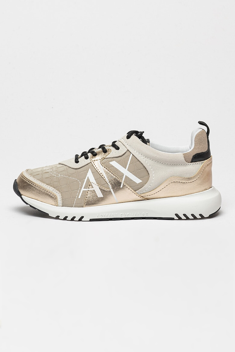 ARMANI EXCHANGE Pantofi sport cu imprimeu logo si insertii din piele - Pled.ro