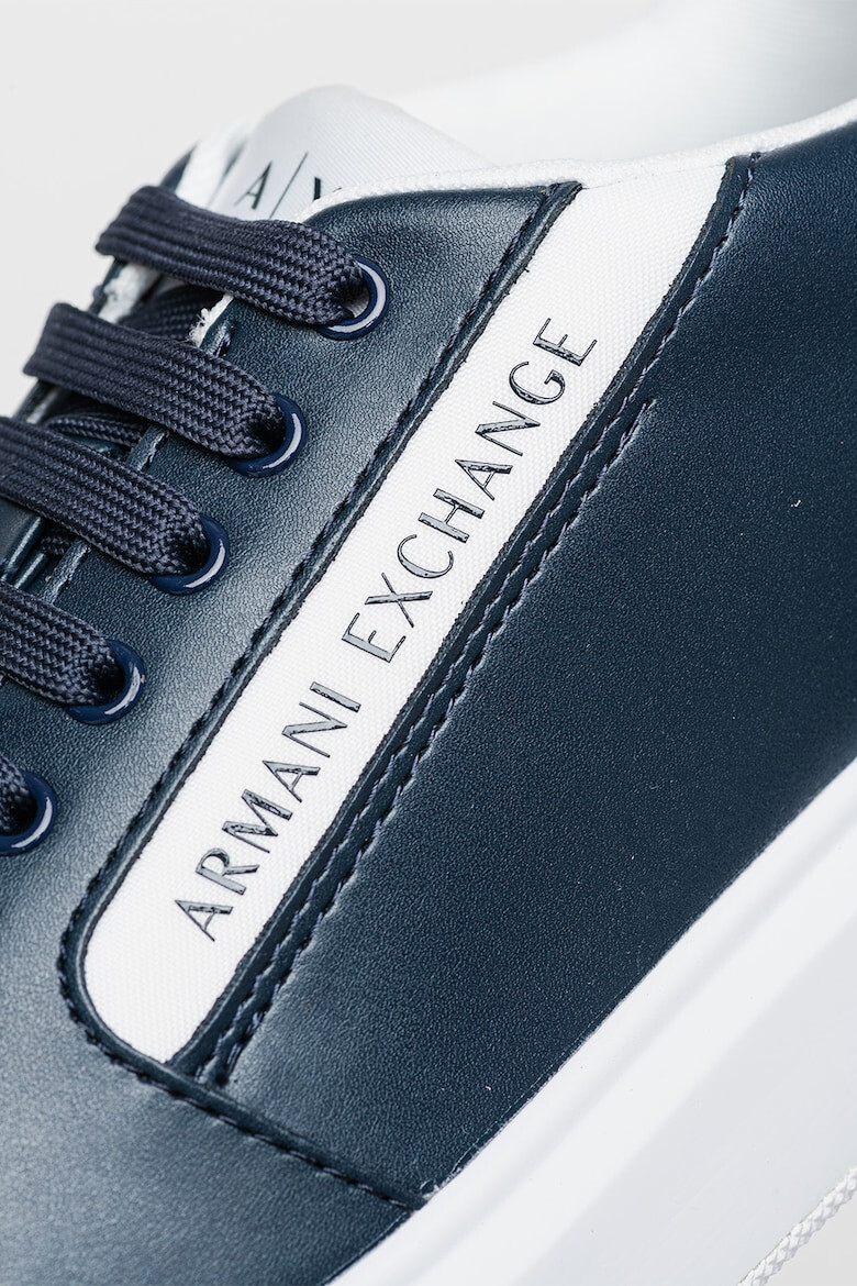 ARMANI EXCHANGE Pantofi sport de piele ecologica cu segment cu perforatii - Pled.ro