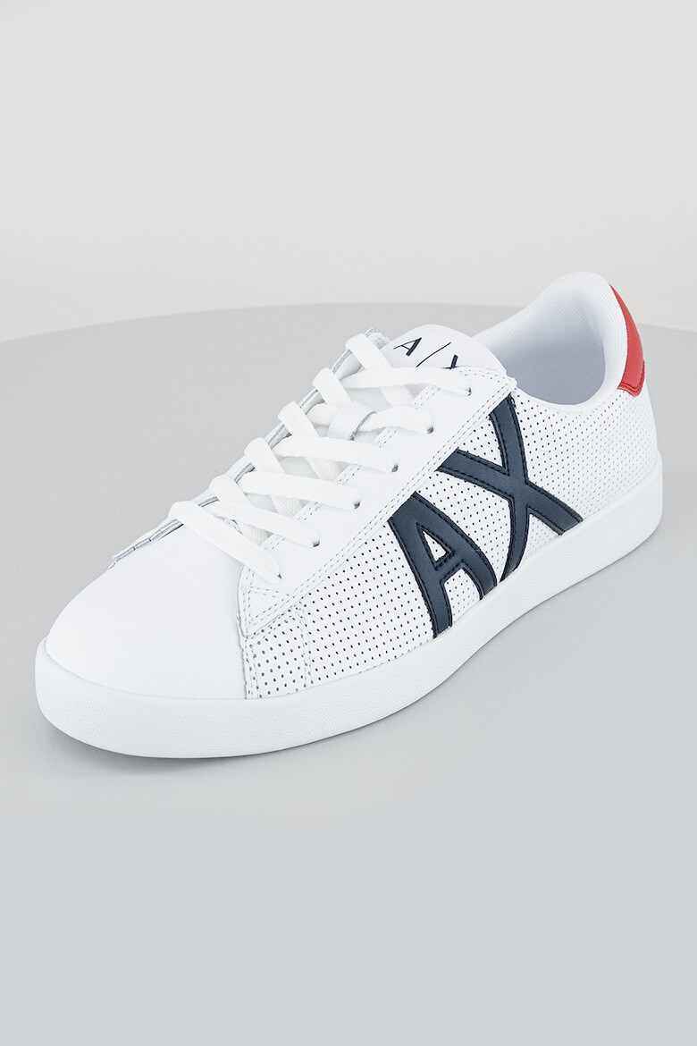 ARMANI EXCHANGE Pantofi sport din piele cu perforatii si aplicatie logo - Pled.ro