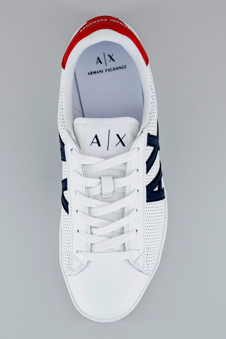 ARMANI EXCHANGE Pantofi sport din piele cu perforatii si aplicatie logo - Pled.ro