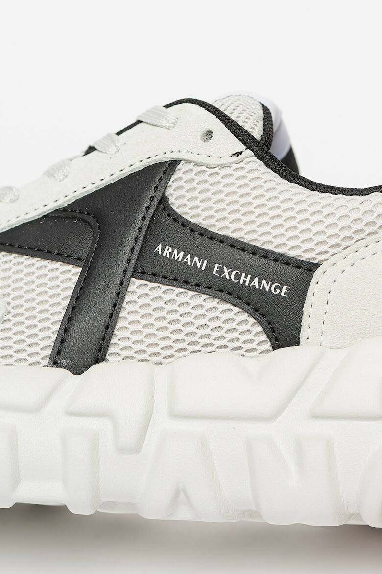 ARMANI EXCHANGE Pantofi sport low-cut cu garnituri de piele - Pled.ro