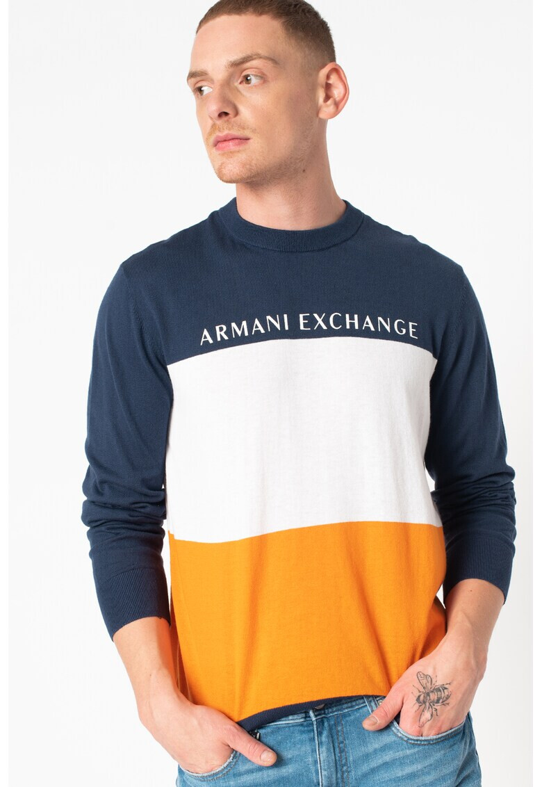 ARMANI EXCHANGE Pulover cu decolteu rotund si maneci lungi - Pled.ro