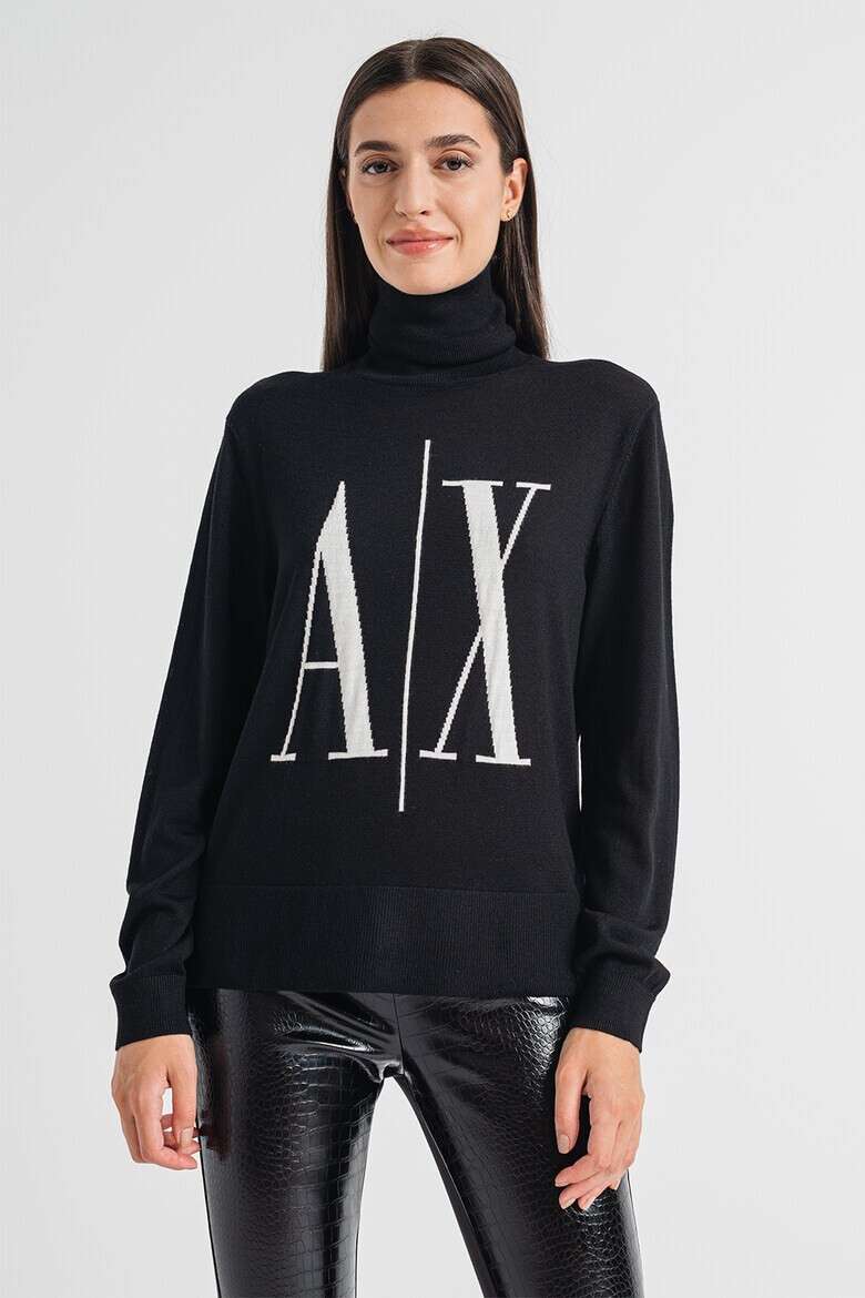 ARMANI EXCHANGE Pulover cu guler inalt si logo - Pled.ro